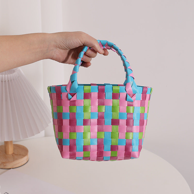 Damen Korbtragetasche im modernen Gitterdesign Karnz