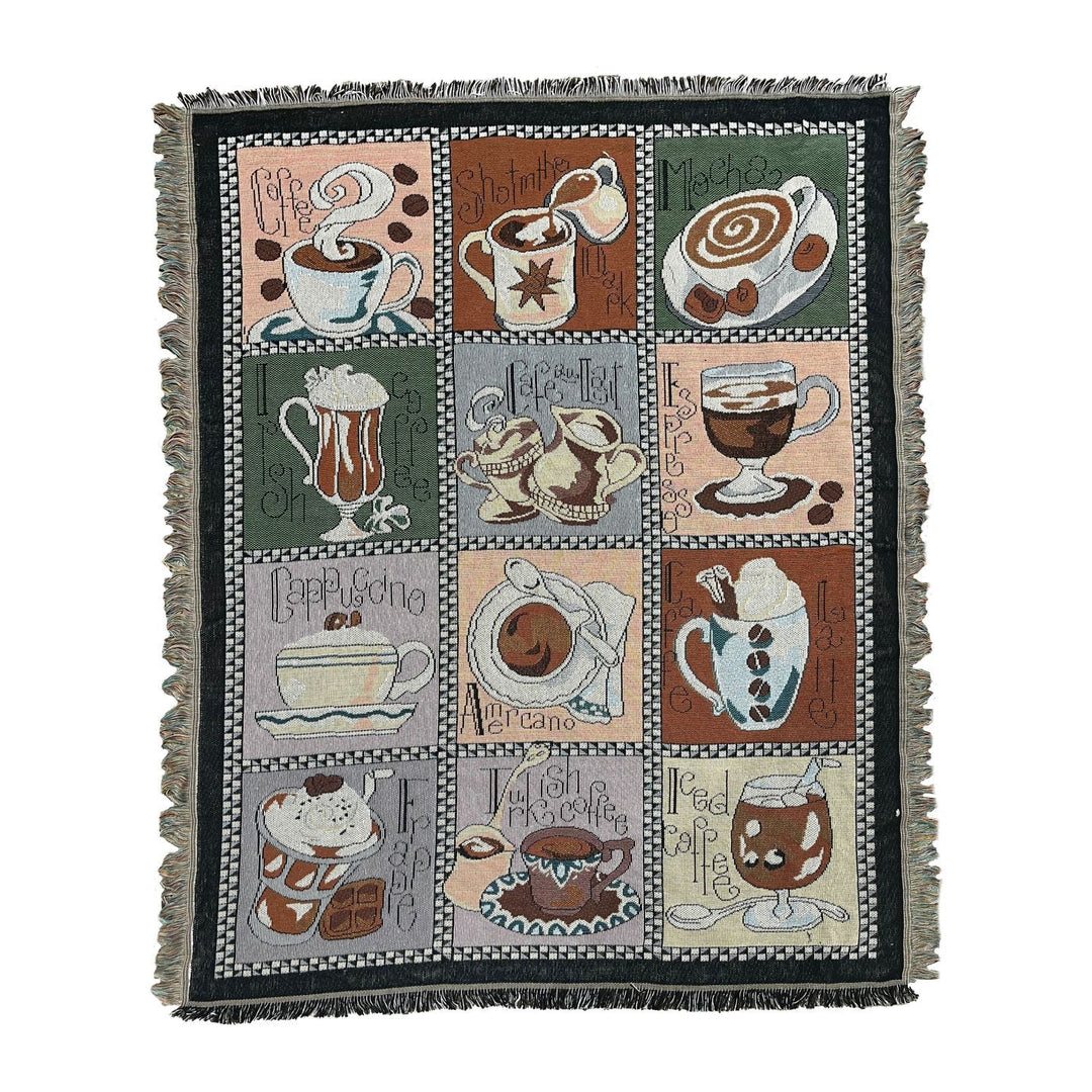 Kaffeethemen Wandteppichwurfdecke