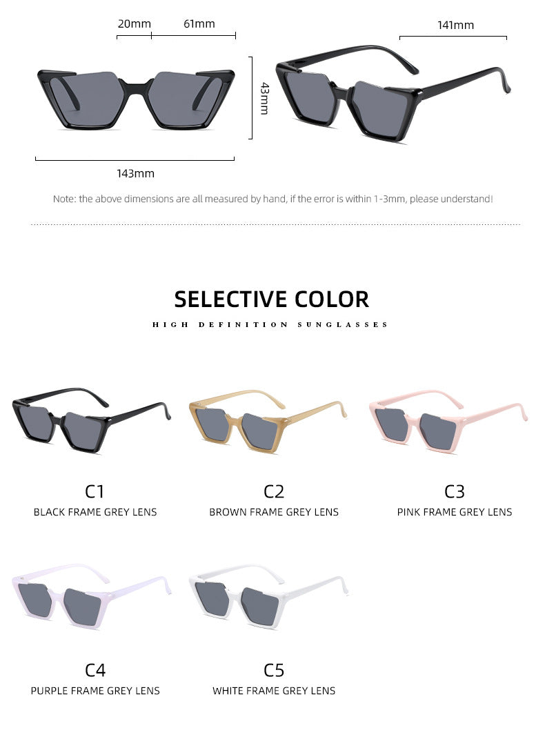 Damen moderne und stilvolle asymmetrische Sonnenbrille Karnz