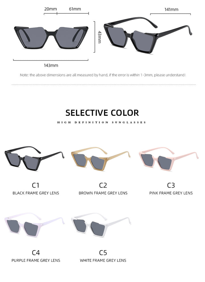 Damen moderne und stilvolle asymmetrische Sonnenbrille Karnz