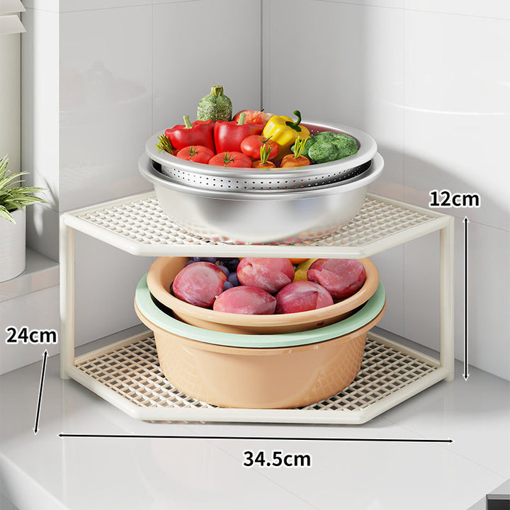 Ecken Drei-Ebenen Metall Mesh Küchentresen Organizer