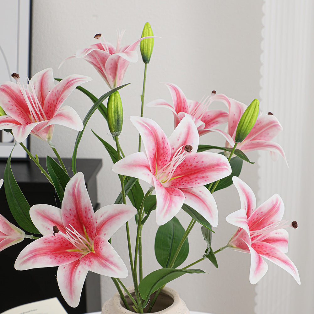 Künstlicher Lilienzweig mit detailgetreuen Blüten Karnz