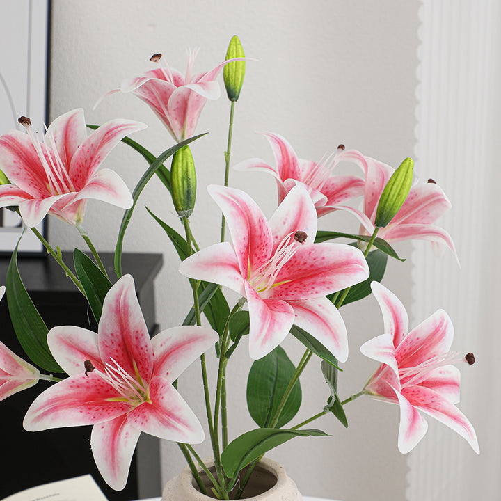 Künstlicher Lilienzweig mit detailgetreuen Blüten Karnz