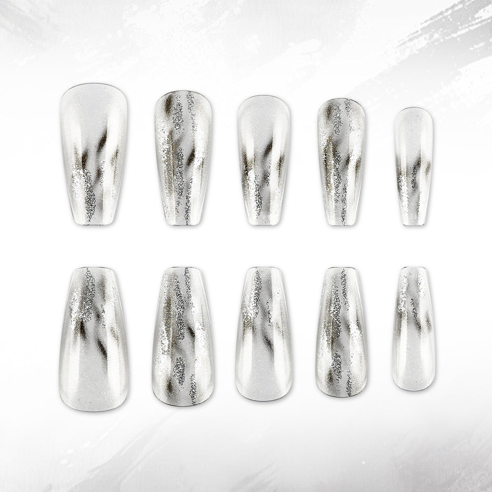Elegante Metallic-Finish Press-On Nägel Karnz