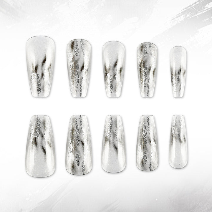 Elegante Metallic-Finish Press-On Nägel Karnz