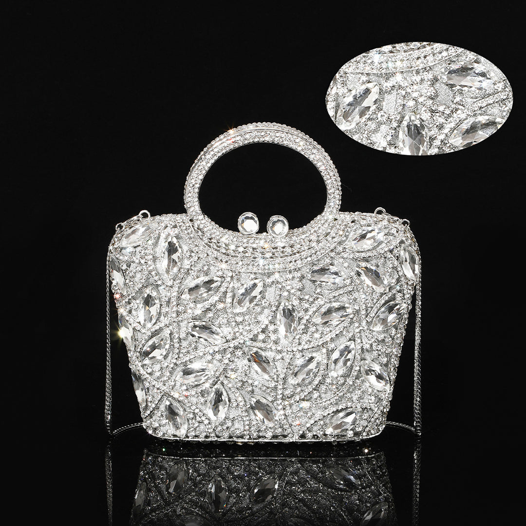 Blumenverzierte Abendhandtasche