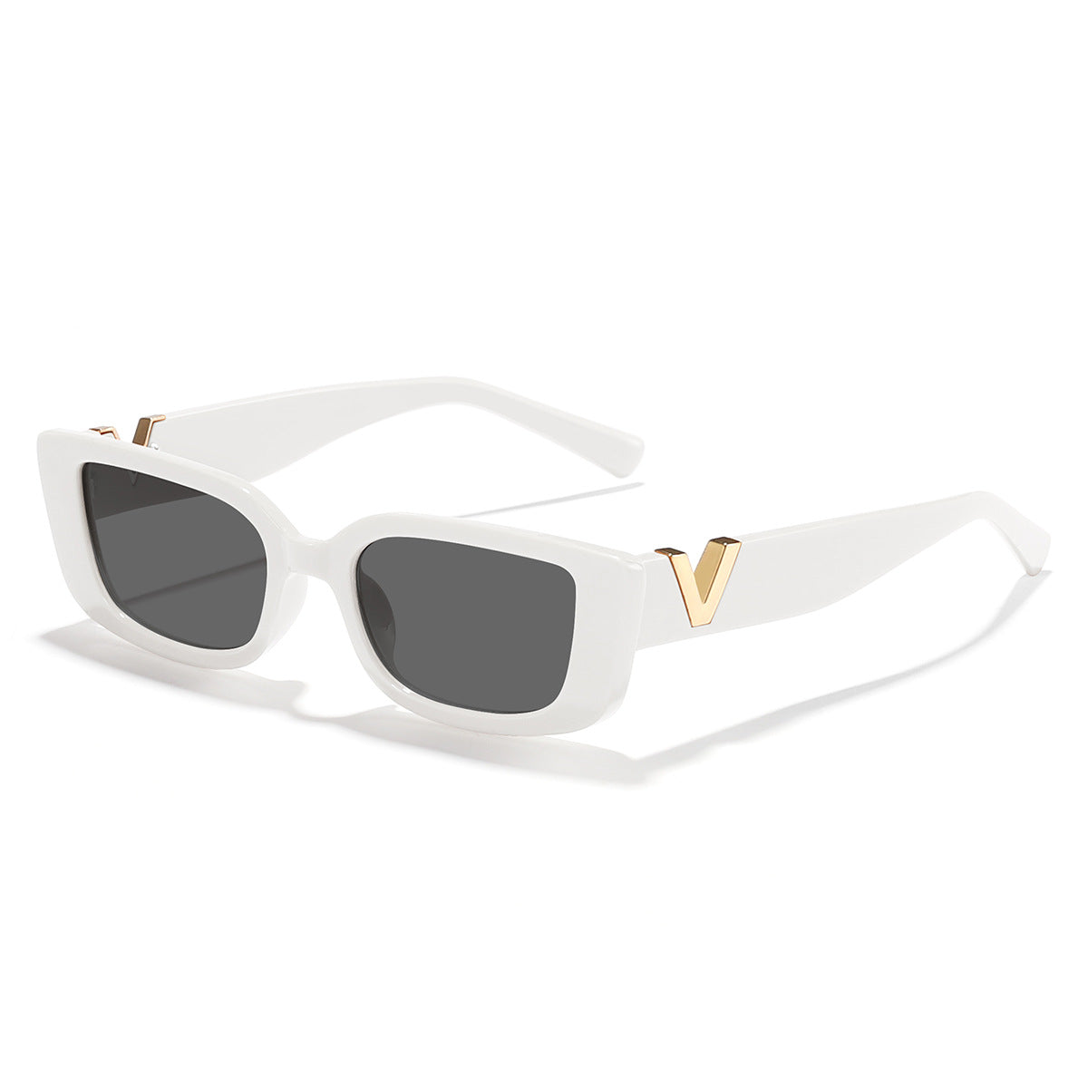 Damen modische quadratische Sonnenbrille mit goldenen Akzenten Karnz