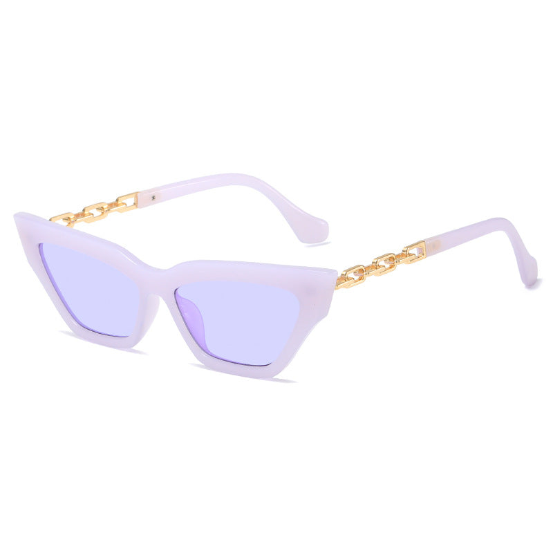 Damen edgy Katzenaugen-Sonnenbrille mit goldenen Details Karnz