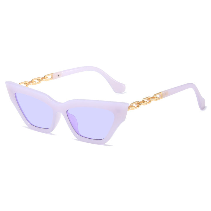 Damen edgy Katzenaugen-Sonnenbrille mit goldenen Details Karnz