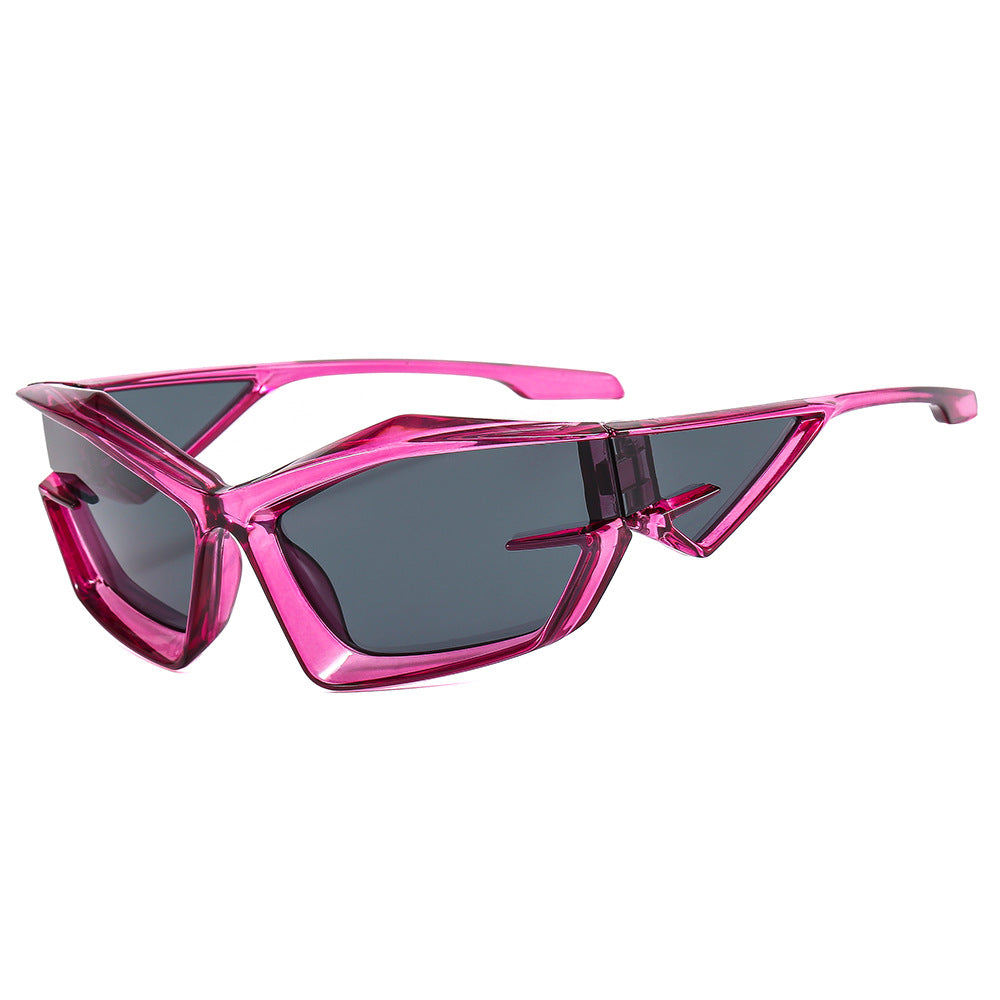 Damen futuristische Sonnenbrille mit einzigartigem Polygon-Design Karnz