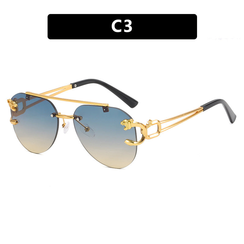 Damen ausgefallene runde Sonnenbrille mit dekorativen Details Karnz