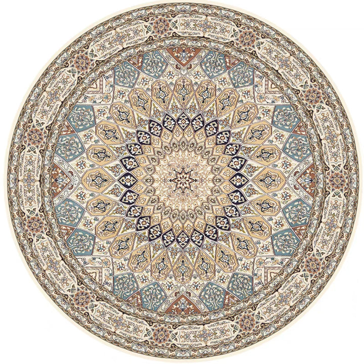 Runder Vintage Floral Teppich