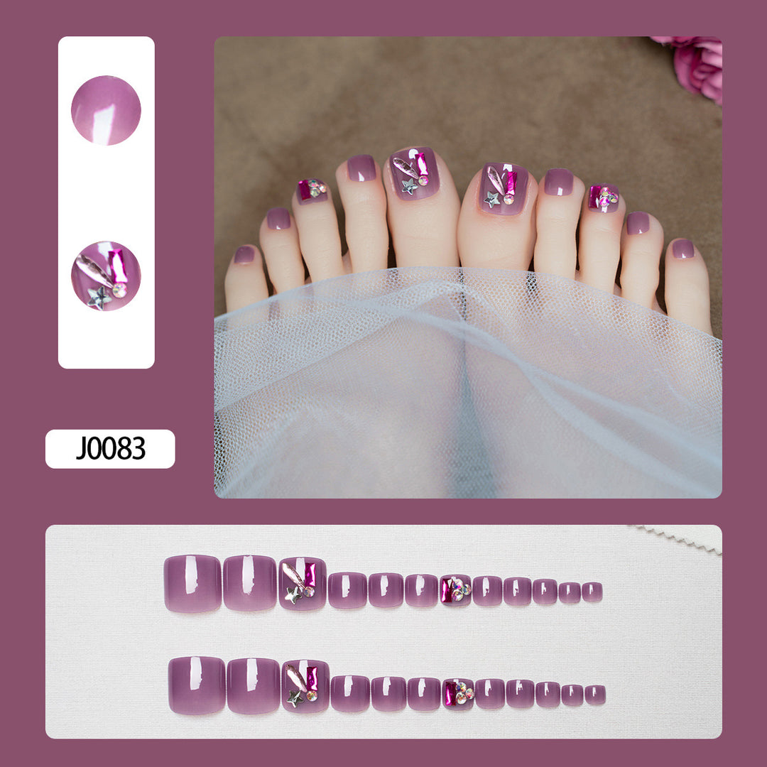 Glitzernde French Tip Zehennagelkunst