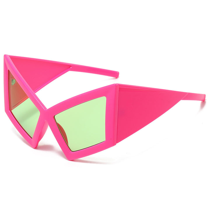Futuristische Geometrische Schild Sonnenbrille Karnz