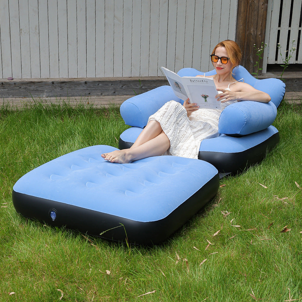 Damen Aufblasbare Relaxliege mit ergonomischer Nacken- und Rückenstütze Karnz