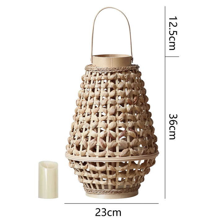 Elegante Laterne aus geflochtenem Rattan Karnz