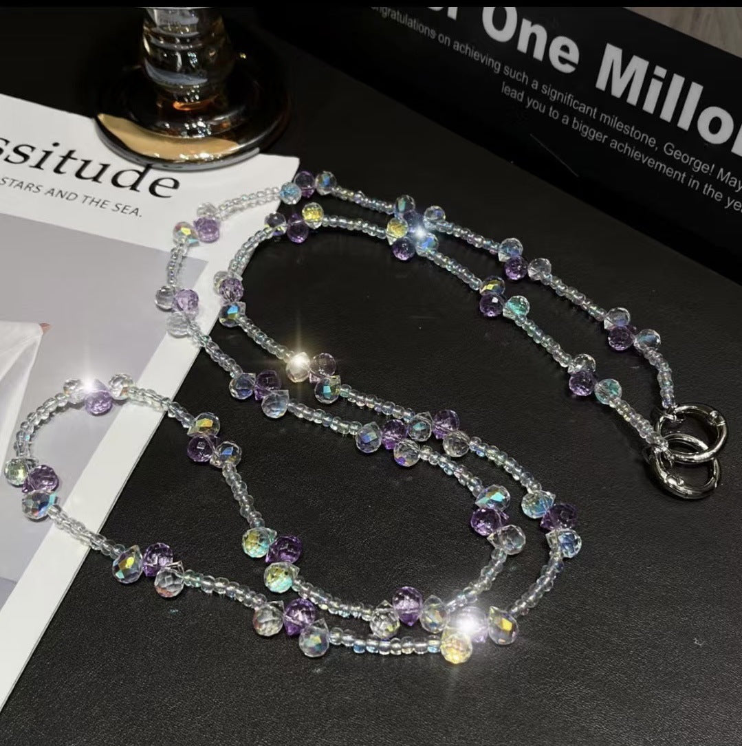Elegante Kristallperlen Brillen Kette Karnz