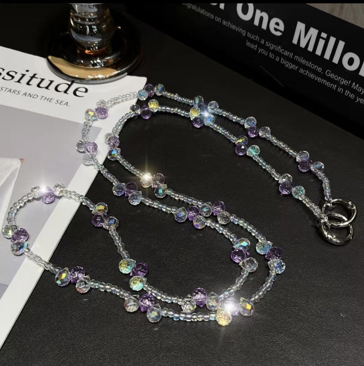 Elegante Kristallperlen Brillen Kette Karnz