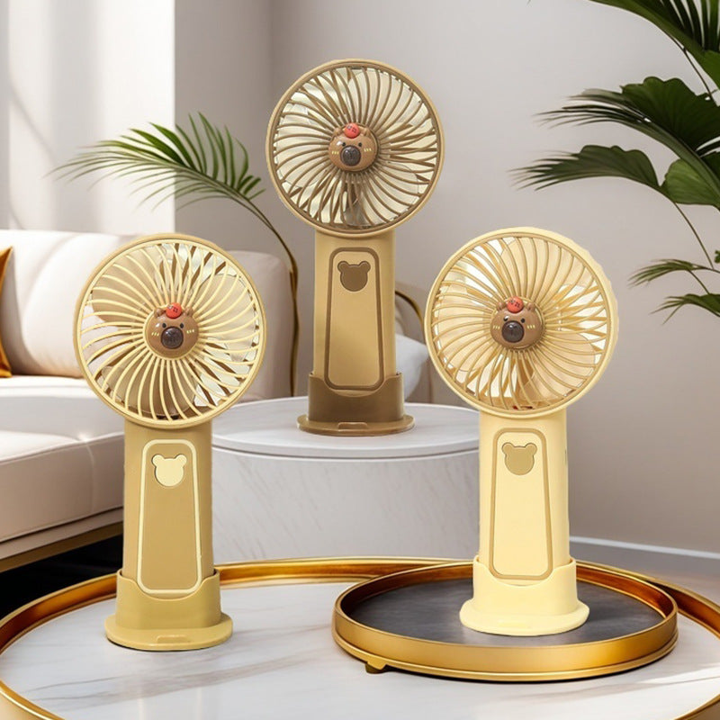 Damen Tragbarer Mini-Handventilator mit süßem Bären-Motiv Karnz