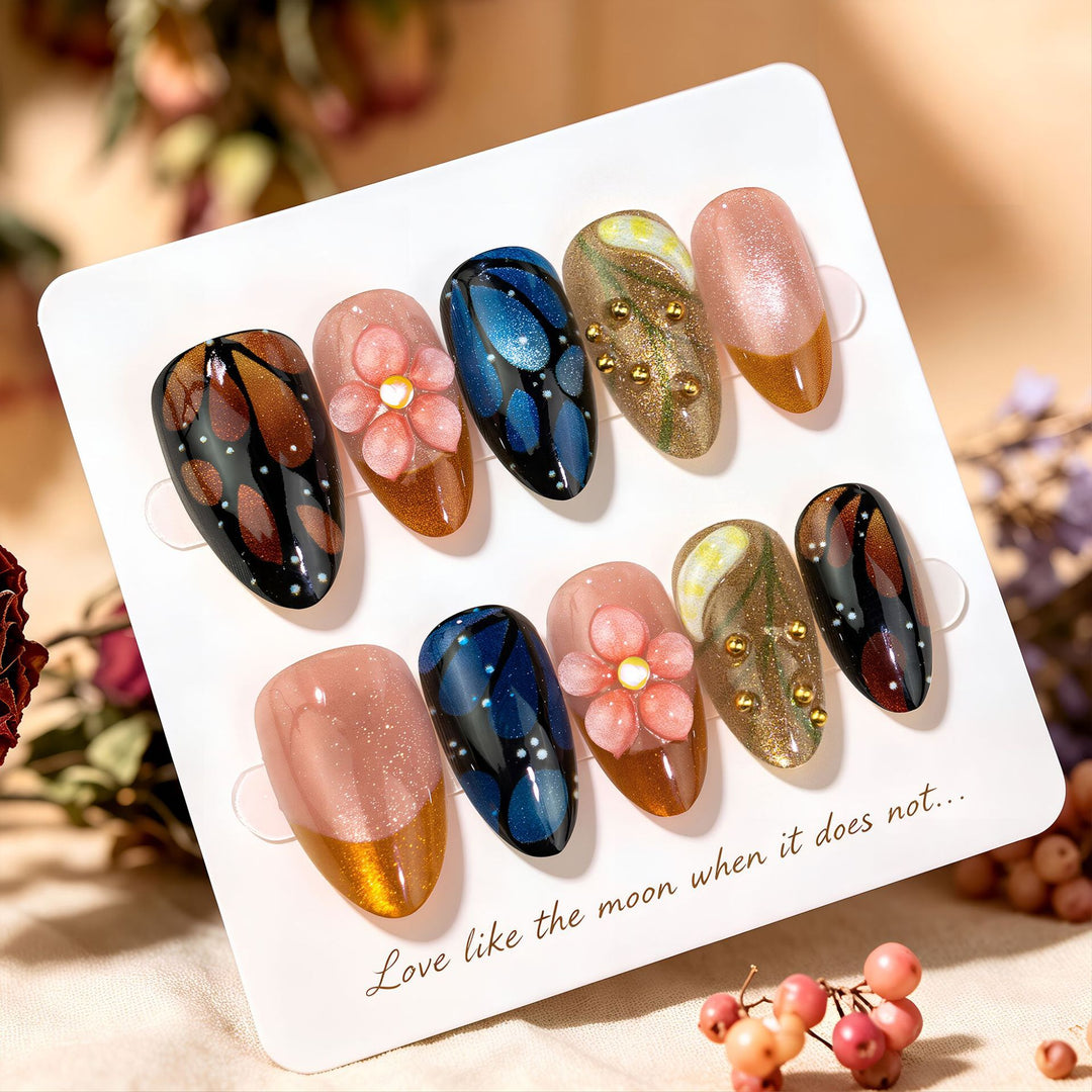 Künstlerisches floral-design Press-on Nagelset