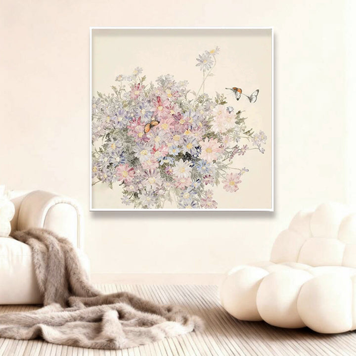 Abstrakte Blumenartige Kunstleinwand