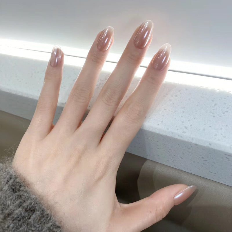 Glossy Mandel-förmiger Press-On Nagel Set Karnz