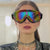 Damen extravagante Skibrille mit bunten Nieten Karnz