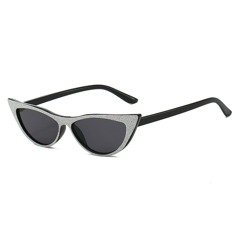Damen Cat-Eye Sonnenbrille mit glitzerndem Rahmen Karnz