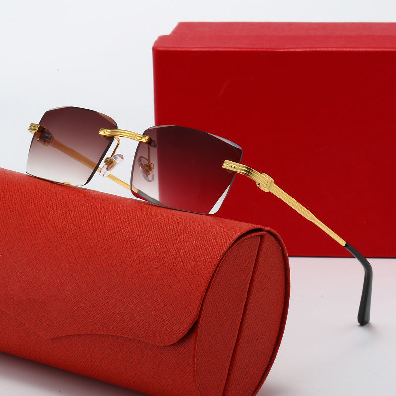 Damen exklusive geometrische Sonnenbrille mit luxuriösen Metallrahmen und polarisierenden Gläsern Karnz