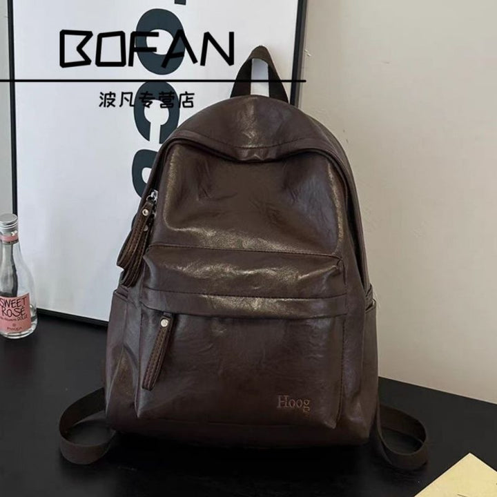 Lässiger Leder Rucksack Karnz