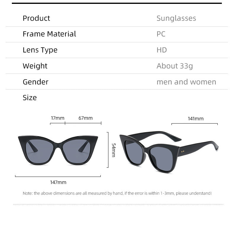 Damen extravagante Cat-Eye-Sonnenbrille mit verspiegelten Gläsern Karnz