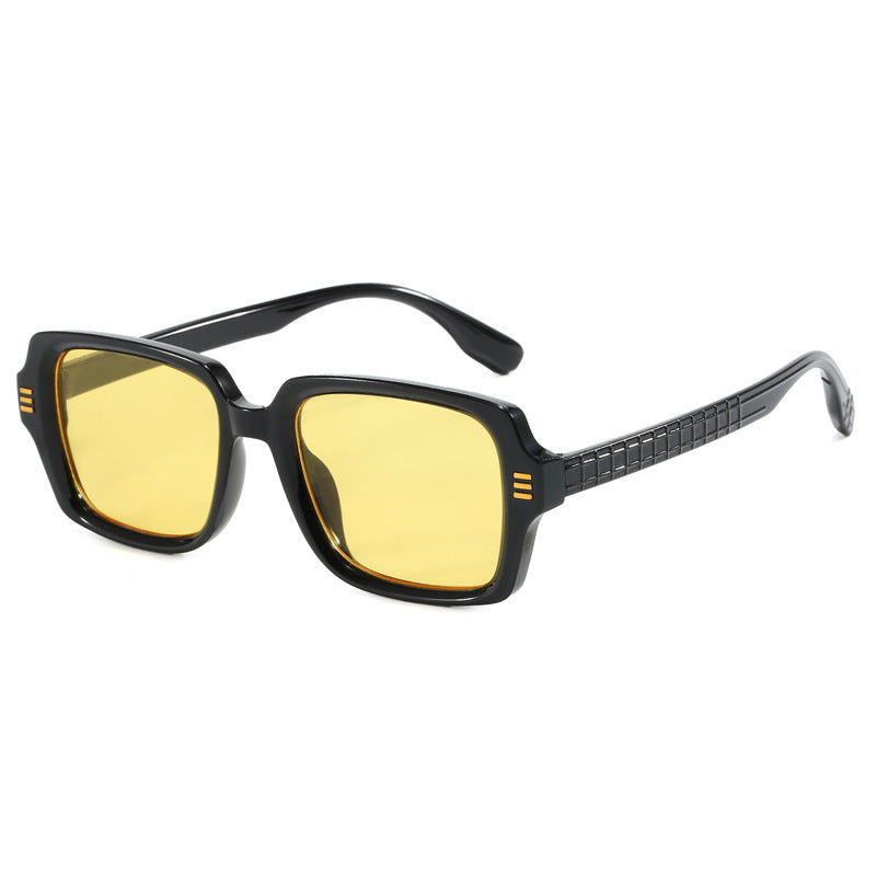 Damen modische quadratische Sonnenbrille mit strukturiertem Rahmen Karnz