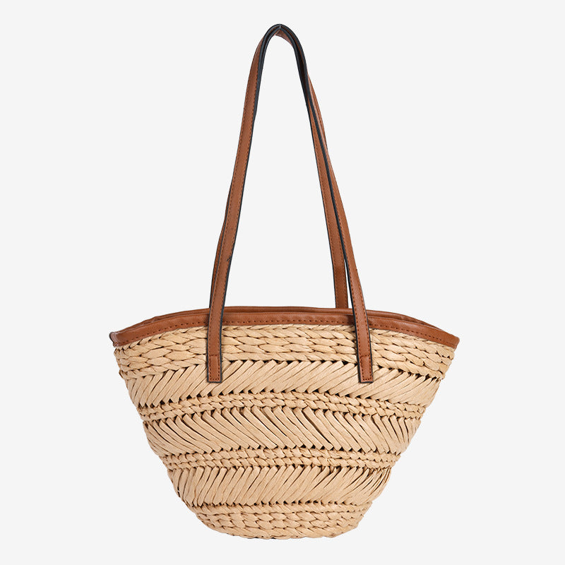 Damen Elegante geflochtene Sommertasche Karnz