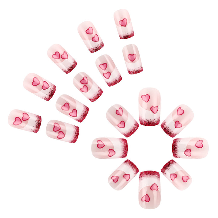 Herz-verschönertes Acryl-Nagelkunst-Set Karnz