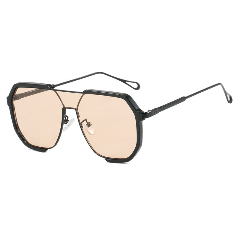 Damen geometrische Sonnenbrille mit besonderem Rahmen und UV-Schutz Karnz