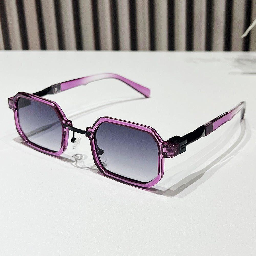 Moderne geometrische rechteckige Sonnenbrille Karnz