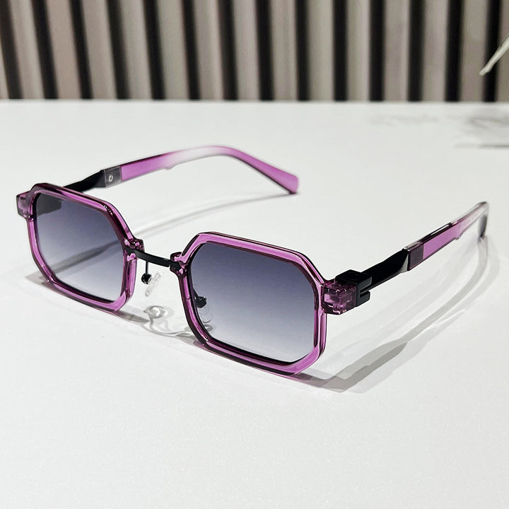 Moderne geometrische rechteckige Sonnenbrille Karnz