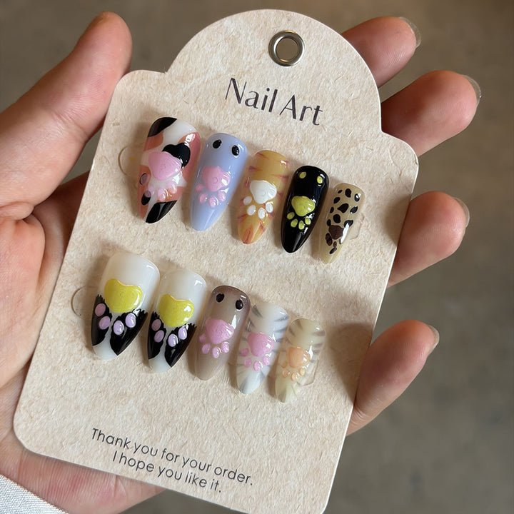Verspieltes Muster Press-On Nagelkunst Set Karnz