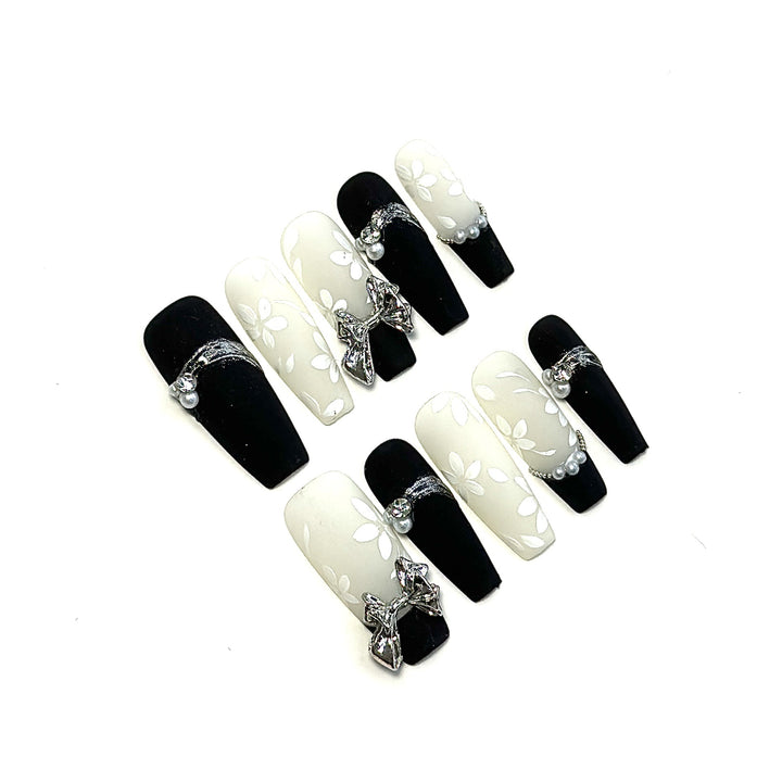 Designer Floral Press-On Nail Set