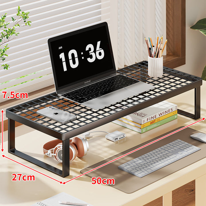 Grid-Top Desktop Laptop und Monitor Riser Regal mit erhöhtem offenem Unterlagerung