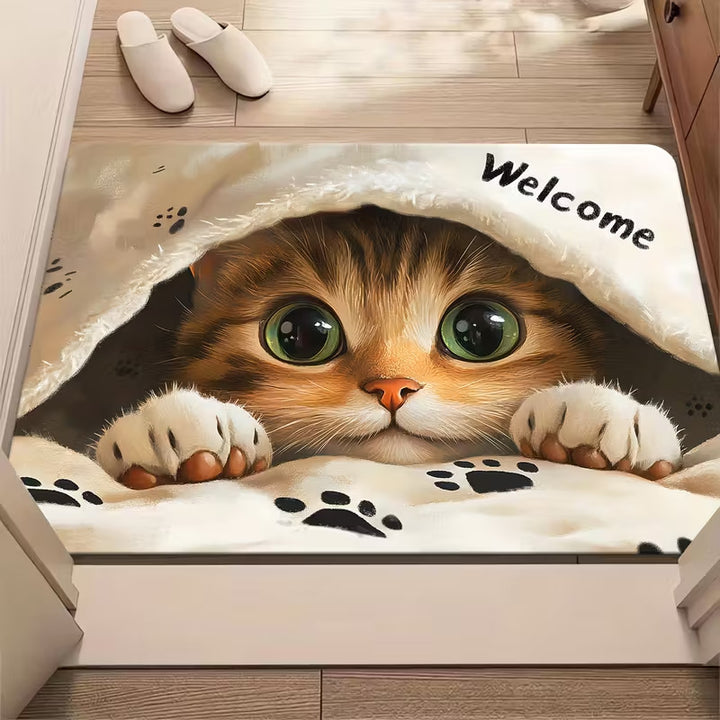 Dekorativer katzenbasierten Eingangsteppich