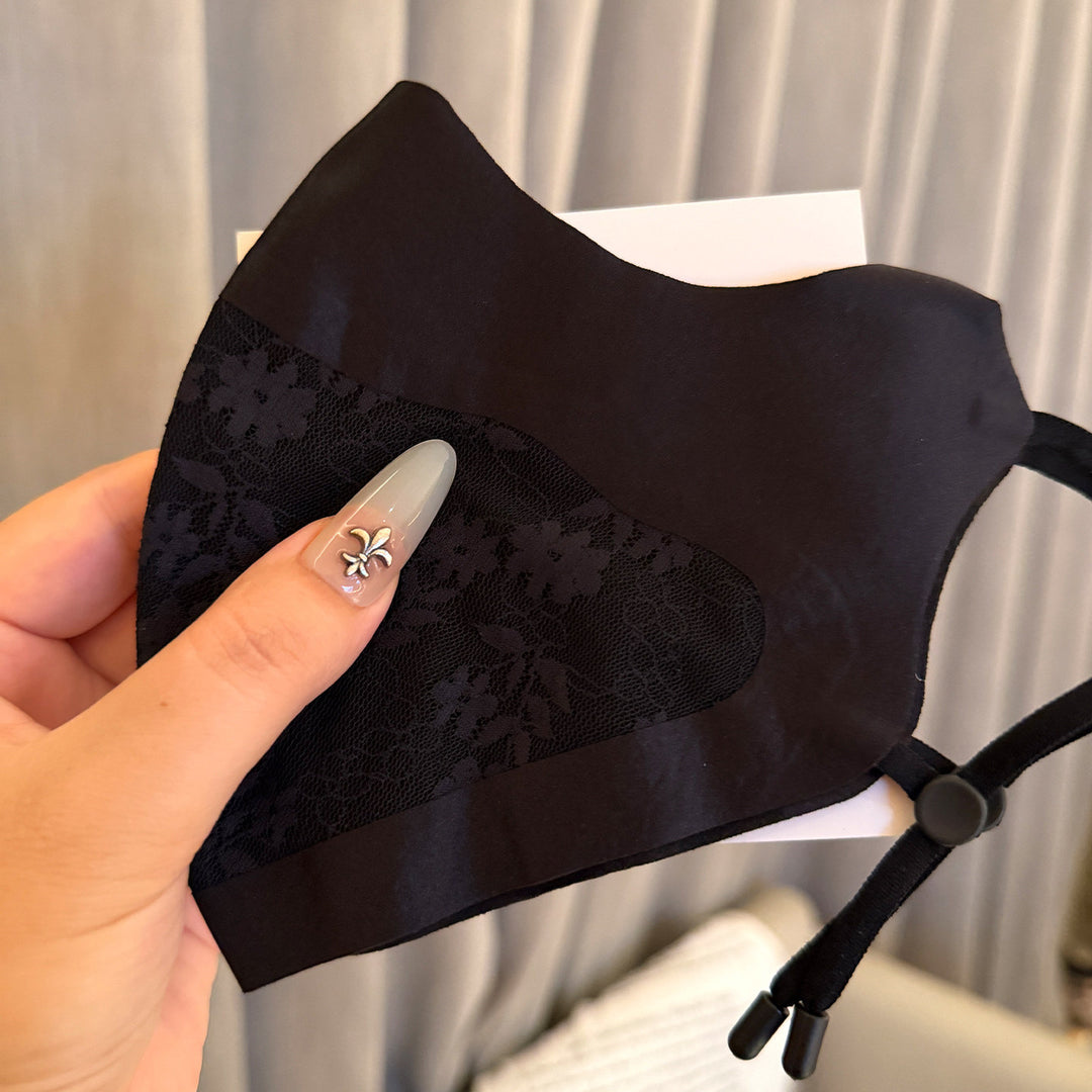 Lace-Panel Atmungsaktive Wiederverwendbare Gesichtsmaske mit Verstellbaren Ohrenschlaufen Karnz