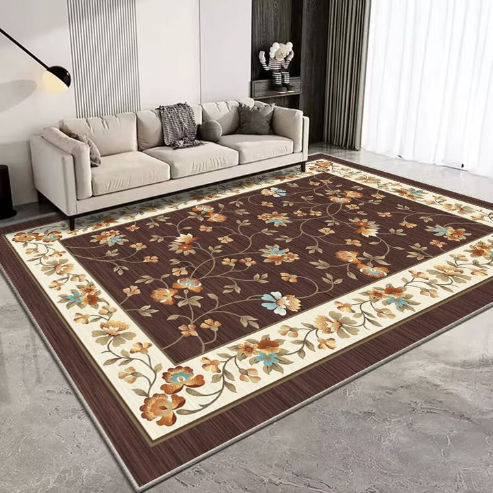 Vintage Floral Patterned Area Rug Karnz
