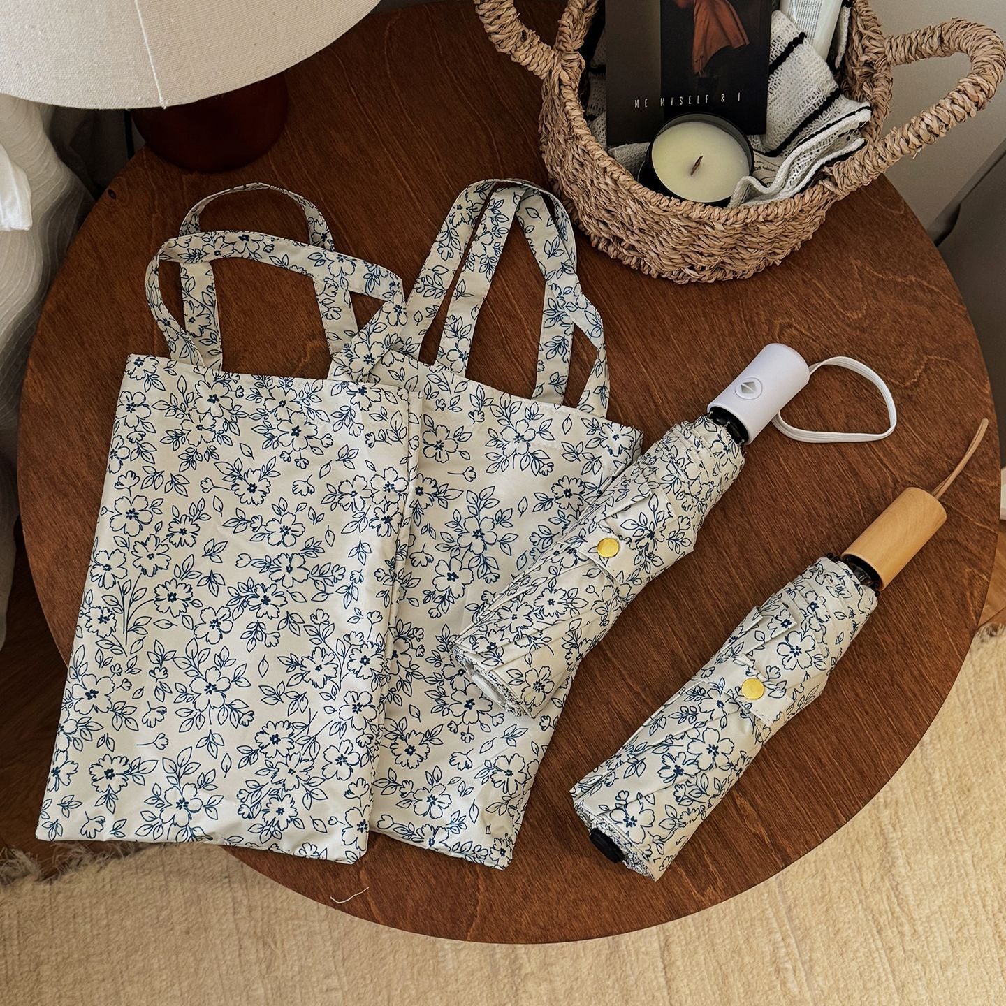 Damen Faltbare Einkaufstasche mit floralem Motiv Karnz