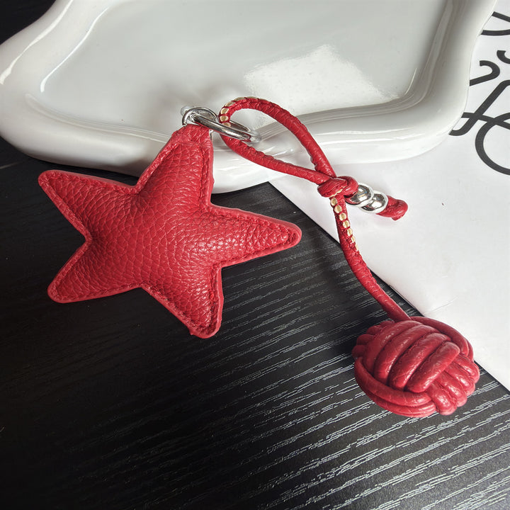 Leder Stern Charm Schlüsselanhänger Karnz