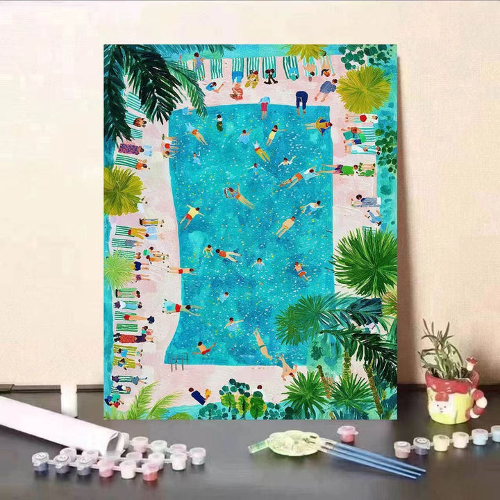 Creative Poolside Scene Paint by Numbers Kit Karnz