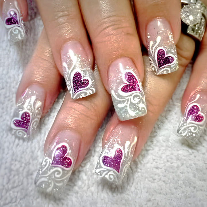 Romantisches Glitter-Gel-Nagel-Kunst-Set Karnz
