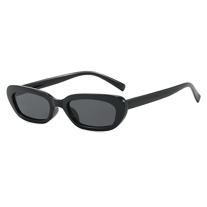 Damen modische Katzenaugen-Sonnenbrille mit transparentem Kunststoffrahmen und UV-Schutz Karnz