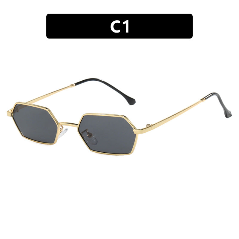 Damen hexagonale Sonnenbrille mit elegantem Metallrahmen und UV-Schutz Karnz