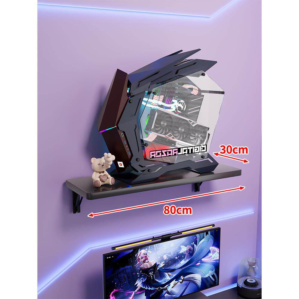 Wandmontage-Schwimmregal für Mid-Tower-Gaming-PC mit verstärkten Halterungen